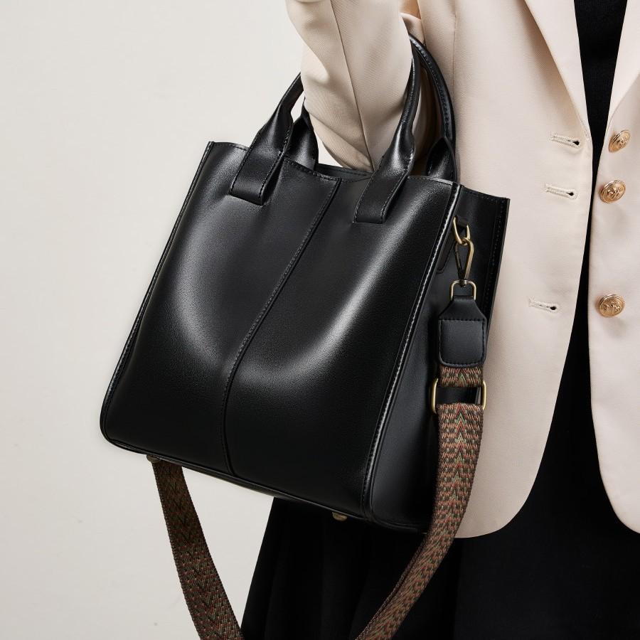 Leather New Versatile Portable Tote Bag Large Capacity Shoulder Bucket Bag