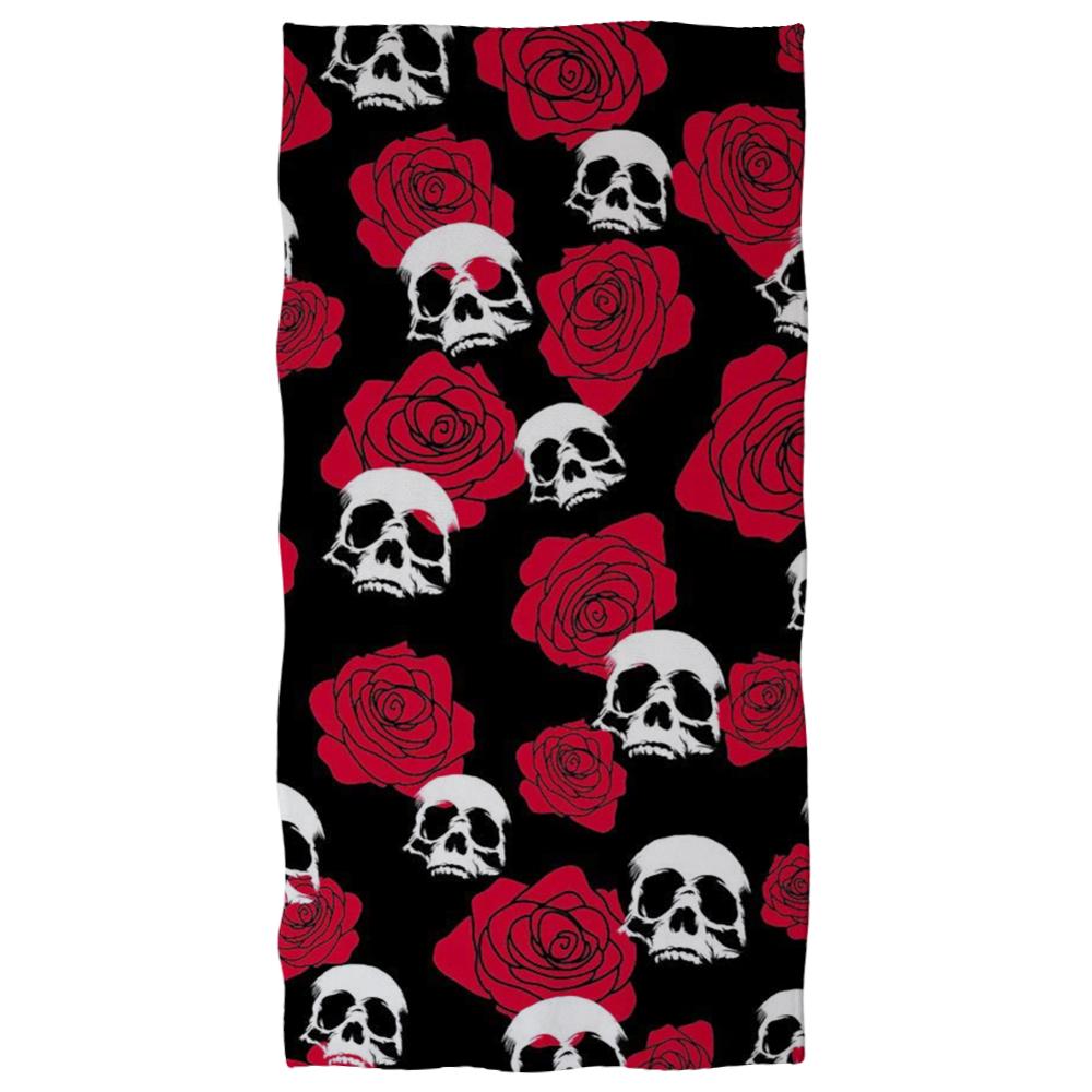 

Horrible Flower Sugar Skull Beach Towel Super Soft Absorbent Bath Towel for Kids Adults Halloween Gifts for Travel Camping Towel W30*H60(CM)