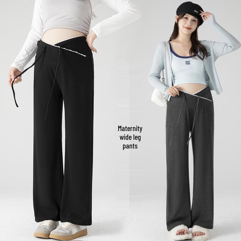 Maternity Low-Waist Wide-Leg Pants - Versatile Spring/Fall Fashion 2025