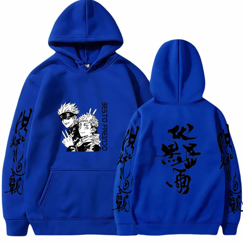 Japan Anime Jujutsu Kaisen Gojo Satoru Graphic Hoodies Oversized Hooded Vintage Long Sleeves Hoodie Men Women Clothes