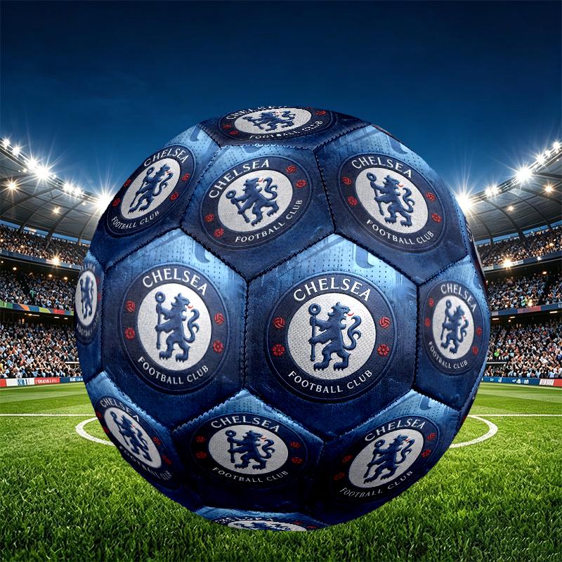 Chelsea F.C. Aufdruck Größe 5 Fußball, PU Abriebfester Fußball für Spieltraining und tägliches Üben, Geburtstagsgeschenk für Fußballfans