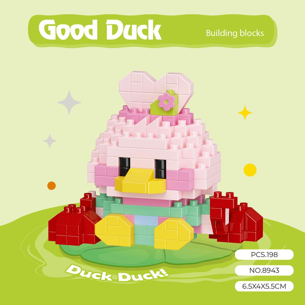 Cute Duck Series Cartoon Building Blocks Kids Toys Micro Blocks Animals Toys DIY Lucky Decorations For New Year
