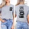No Talkie Before Coffee Print T-shirt Short Sleeve Casual Top Summer Women Black Cat Kawaii Streetwear Graphic Tees Shirt Tops