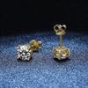 Cbtb Classic Silver 925 Gold Silver Four Claw Stud Earrings for Women Weddings Birthdays Moissanite Jewelry Luxury Gift