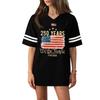 Women's Casual Fashion V-Neck Sports Independence Day Print Short Sleeve Sports T-Shirt Top