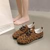 European and American Leopard Print Casual Shoes 2024 New Daily Loose Soft Sole Non Tiring Vulcanized Flat Bottom Women's Shoes