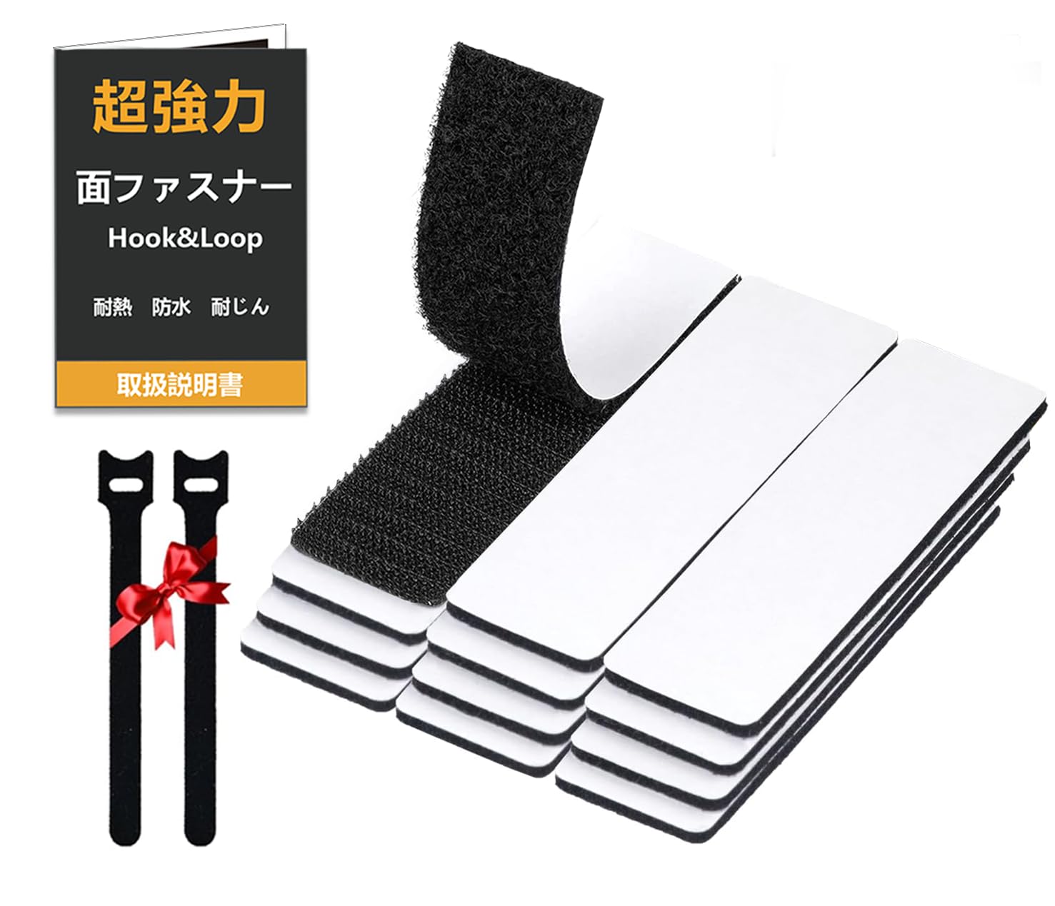 

TORIKU Fasteners with Super Strong Set of for and Screen Male and Instructions Included Hook-and-Loop Double-Sided Tape, Adhesive, 3x10cm, 12, чёрный