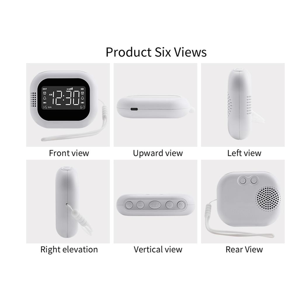 Portable Vibrating Alarm Clock with 1800mAh Battery, Dual Alarm, 3 Level Vibration, Child Lock, DST, for Heavy