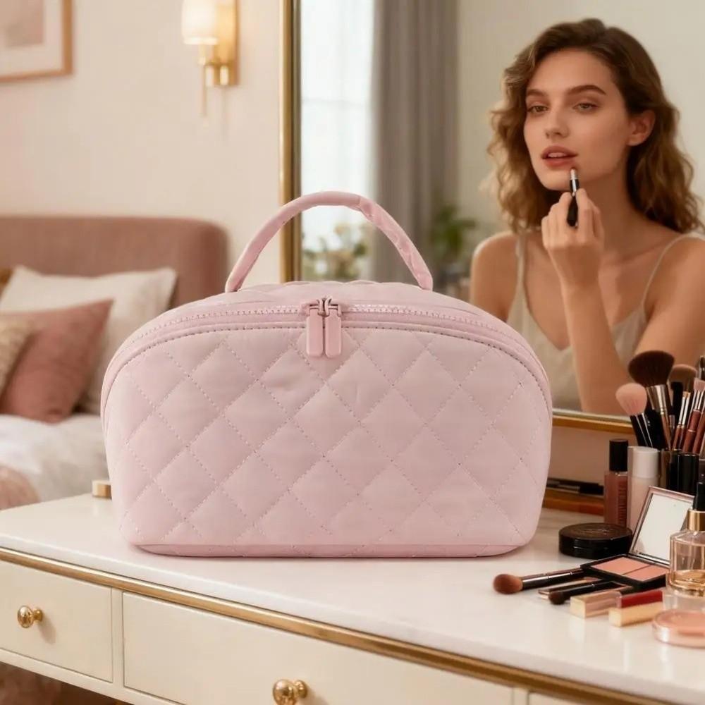 Large Capacity Handheld Cosmetic Bag Multiple Pockets Wash Bag Make Up Pouch Bag  Toiletries