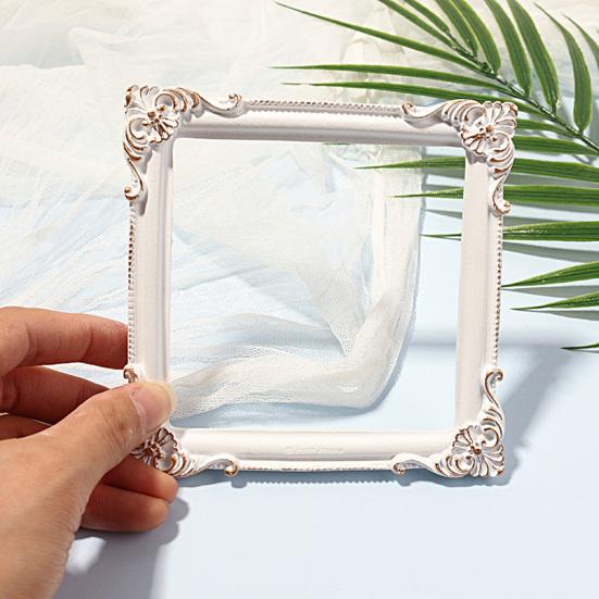 Photo Frame Nordic Style Embossment Handmade Photo Backdrop Resin INS Retro Mini Picture Display Stand Photography Prop