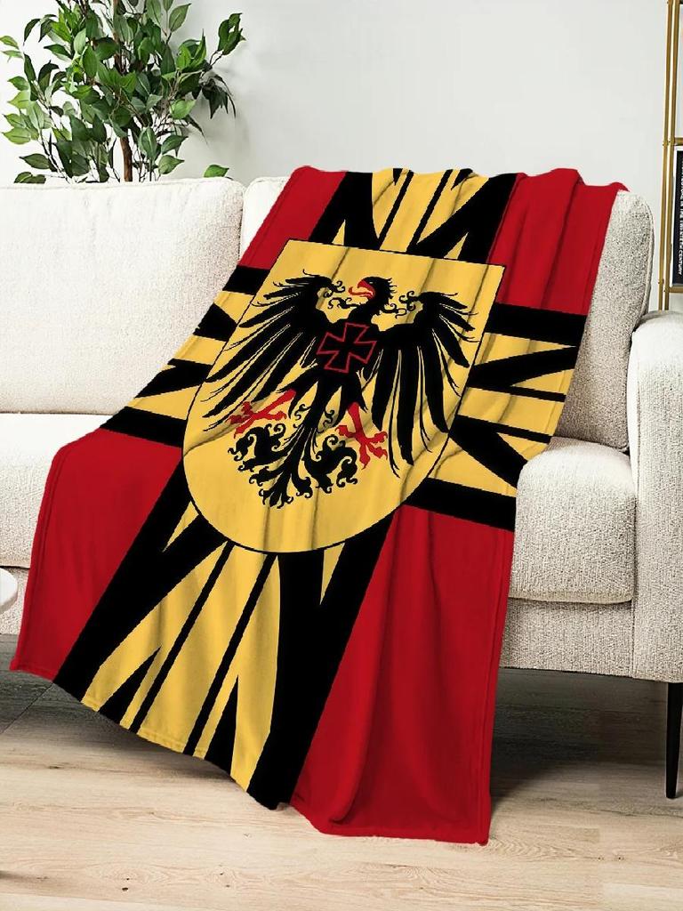 Art Flag Flannel Warm Comfort Soft Plush Throw Blanket for Sofa Living Room Prussia Office Bedroom Travel Gift SingleSided Print