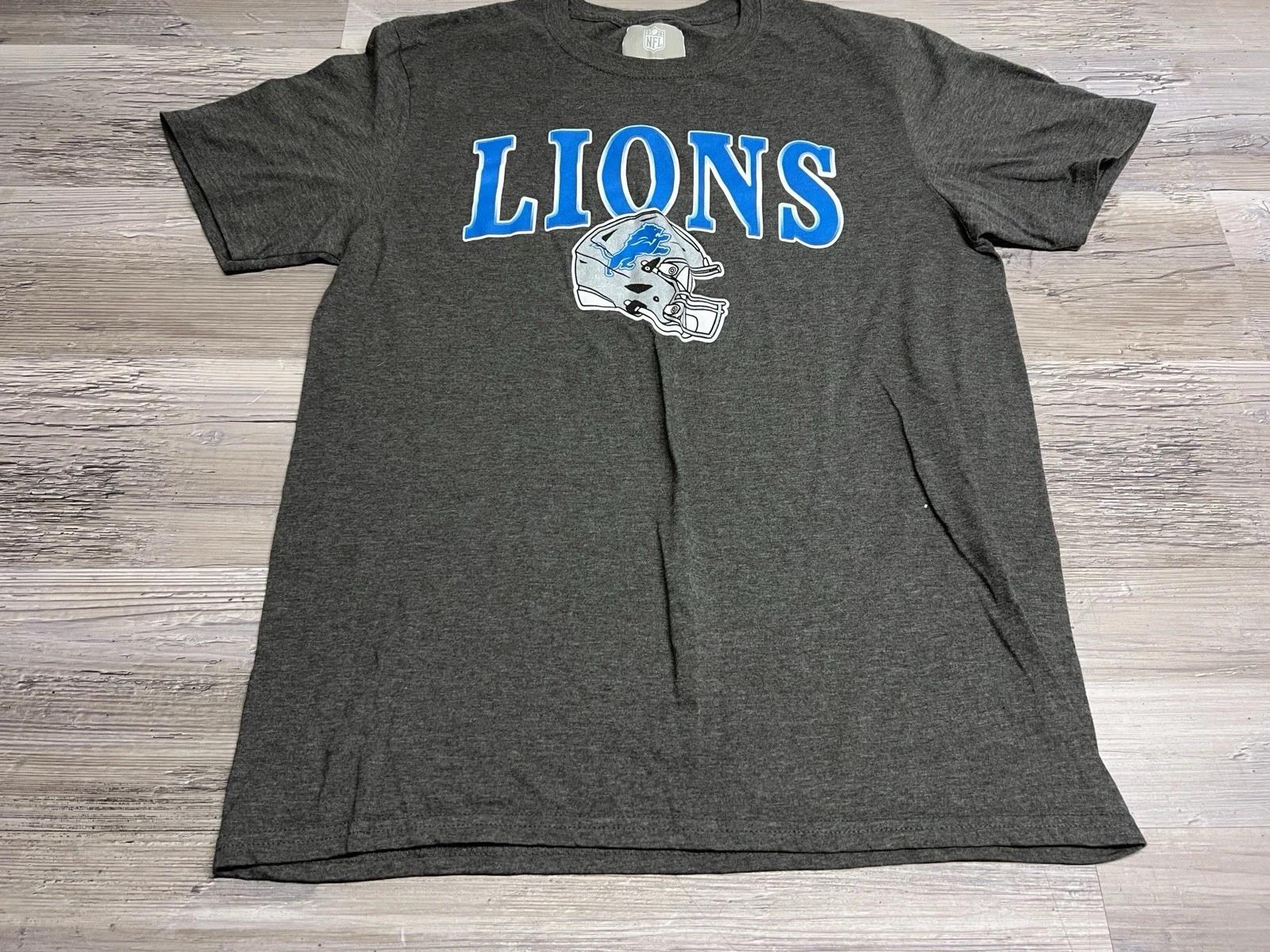 Detroit Lions NFL T-Shirt Adult Sz Medium Gray Short Sleeve Football Fan Apparel XL