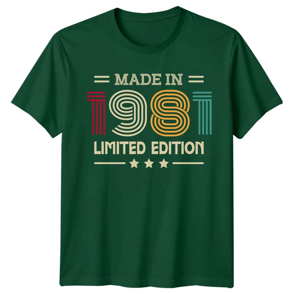 Made In 1981 Unisexs T Shirt 45th Birthday Gift Vintage Limited Edition S