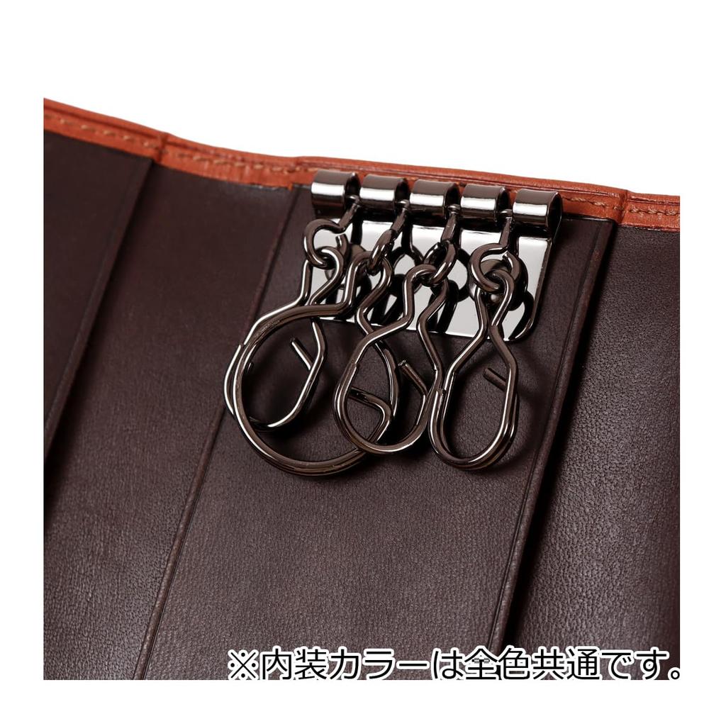 Key Key 4 740602 Heritage Casual Nume Cowhide Genuine Leather 40th Anniversary Brown [Takeo Kikuchi] Case, Holder, Keys, Compact, Small, Men's [02]
