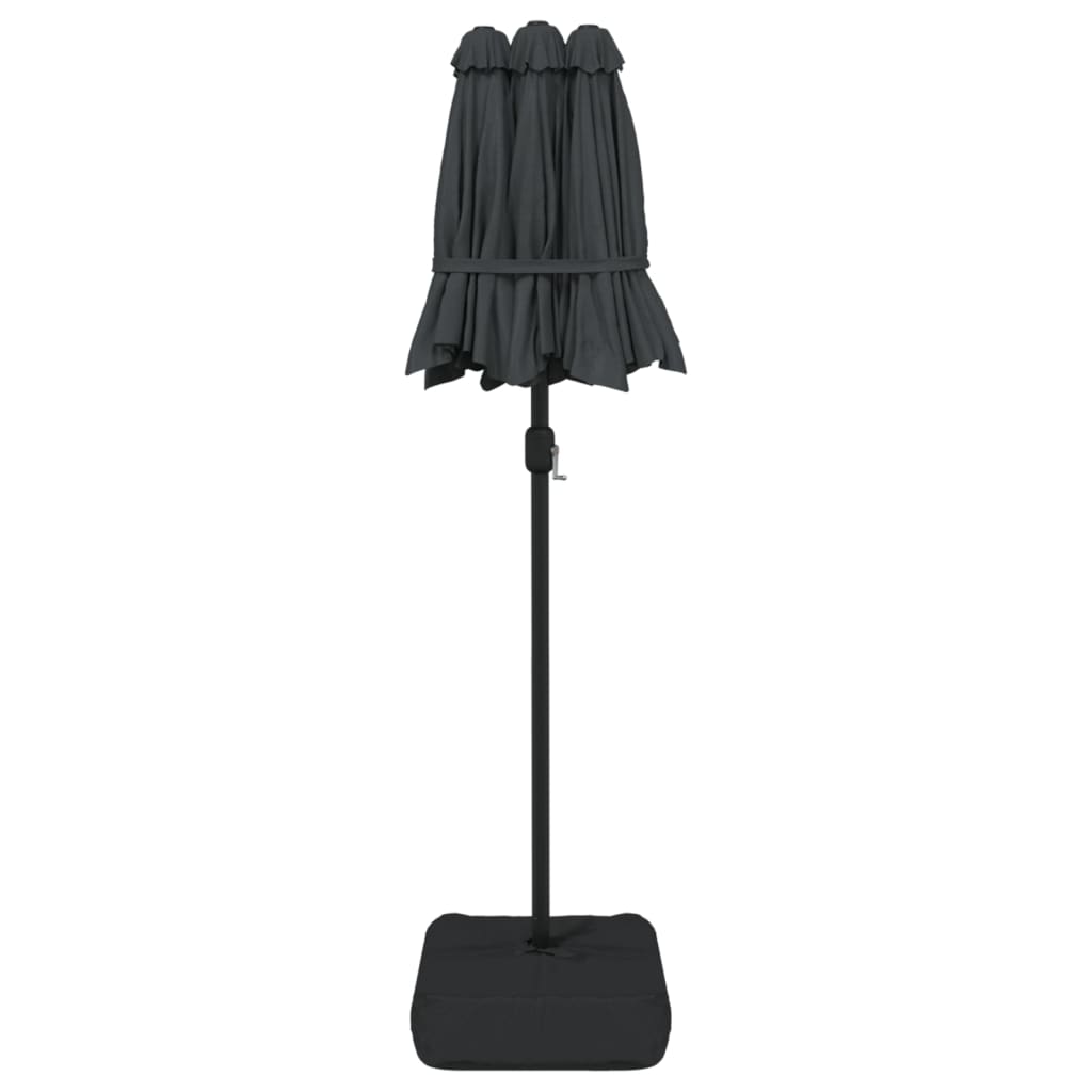 Vidaxl Podwójny Parasol Ogrodowy Z Led, Antracytowy, 316X240 Cm