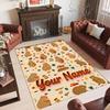Forest Theme Crystal Velvet Floor Rug Personalized Custom Name Text Warm Carpet Home Decoration