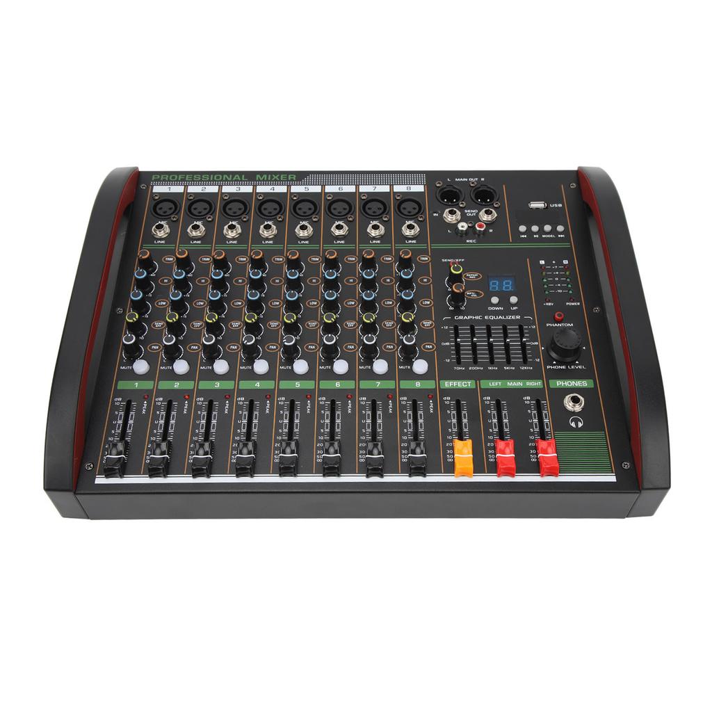 Digital Sound Mixer 8 Channel Bluetooth Transmission USB Sound Board Console for Studio Stage Live Streaming
