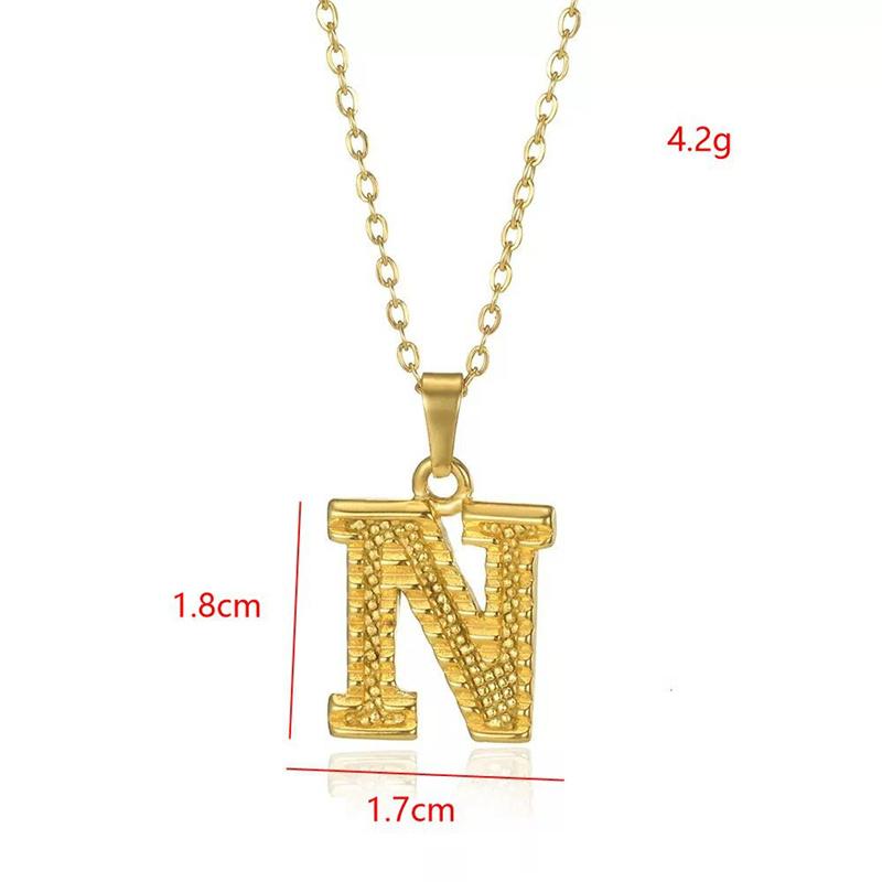 Stainless Steel Initial Necklaces For Women Men Gold Color Letter Necklace Pendant Jewelry Male Female Neck Chain Birthday Gift