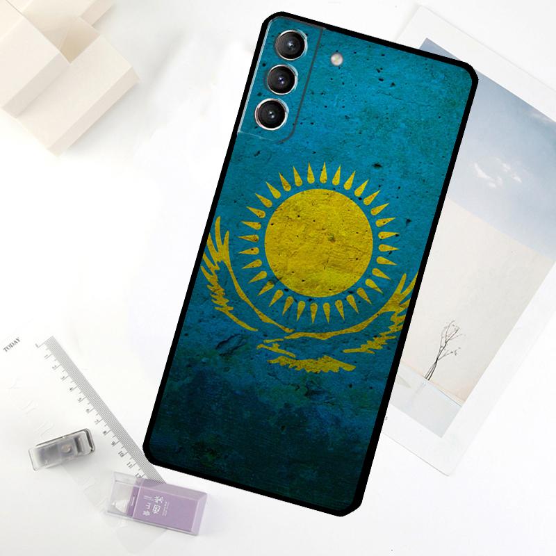 Kazakhstan flag Phone Case For Samsung Galaxy S24 FE S23 Ultra S21 S22 S25 S26 Ultra S10 Plus S20 FE Cover