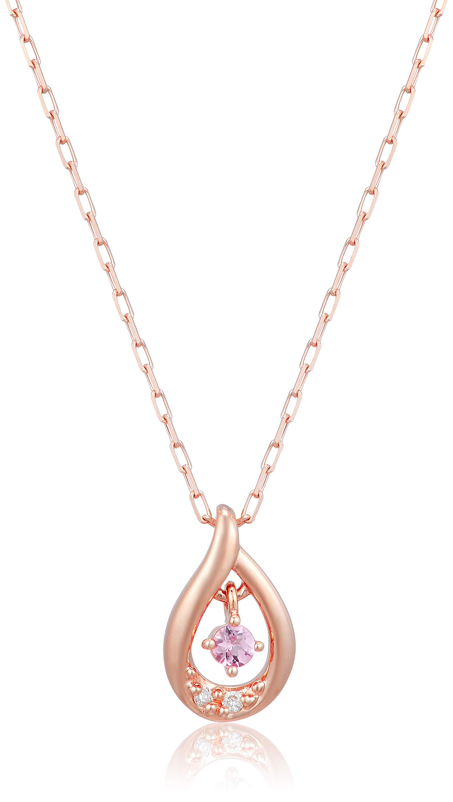 

K10 Pink Gold Necklace [Yondo Sea] 4℃ [October Birthstone] 11182-612-3118-00-00 Women s
