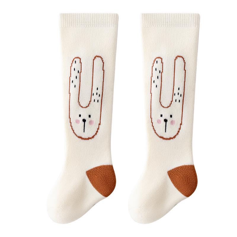 2025 Winter Cartoon Animal Thigh-High Terry Cloth Socks for Baby Girls