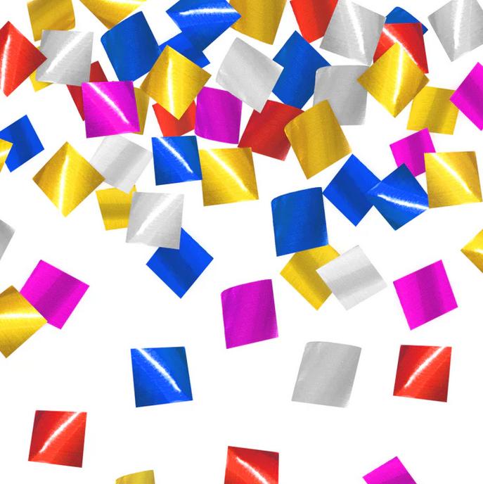 Tube Colorful Confetti Squares Cannon 11cm