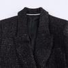 Winter 2025 Women's Double-Breasted Metallic Thread Suit Jacket in European and American Style