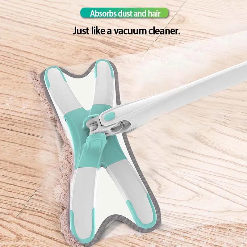 360°Rotatable Flat Mop Floor Cleaning Household Lazy Mop Cleaning Tools X-type  Floor Hand-free Spin Squeeze Mop