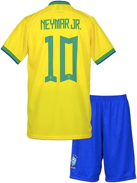 

Футбольная форма Неймара для взрослых, комплект верхней и нижней части домашней сборной Бразилии, номер 10, реплика футбольной формы Tokix, оригинальный комплект [World Soccer]