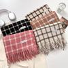 Korean Style Thick Warm Checkered Scarf Women Winter Neck Shawl Wrap