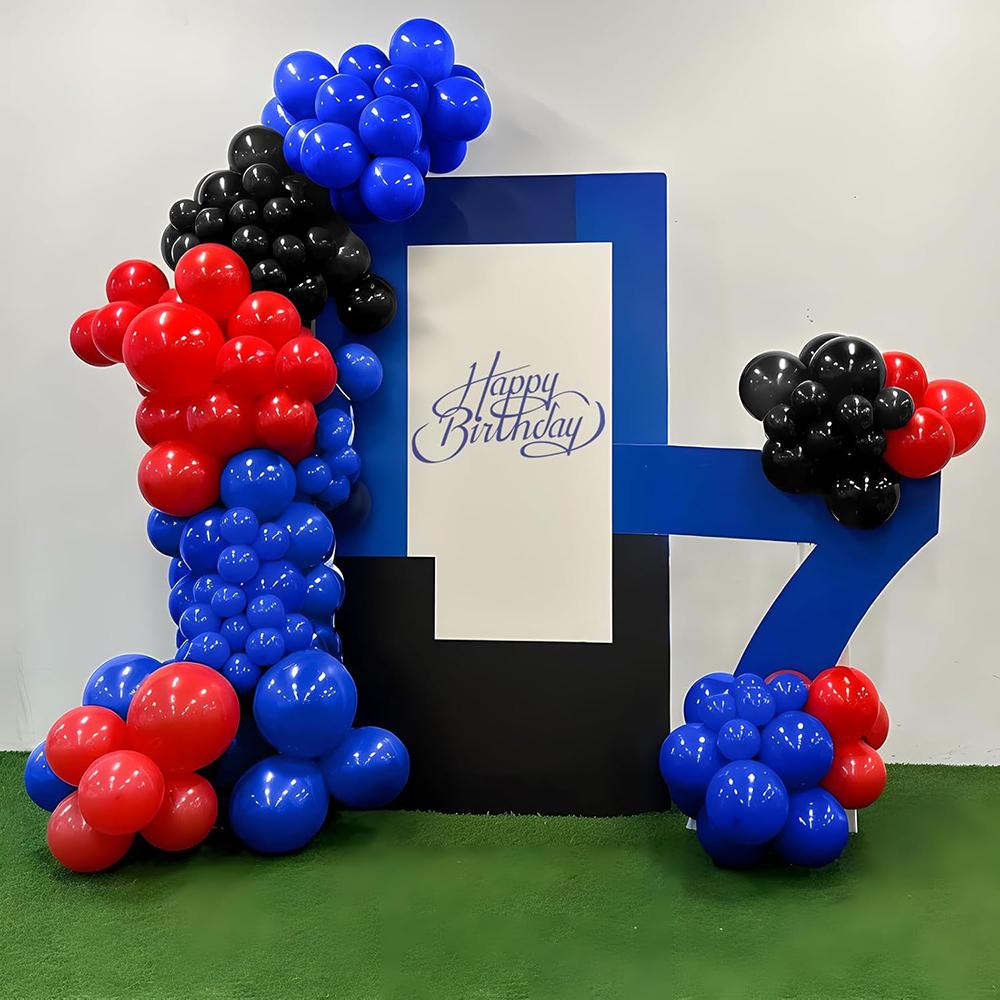 Royal Blue Theme Balloons Arch Kit Black Red Blue Balloon Garland Graduation New Year Kid Birthday Party Baby Shower Decoration