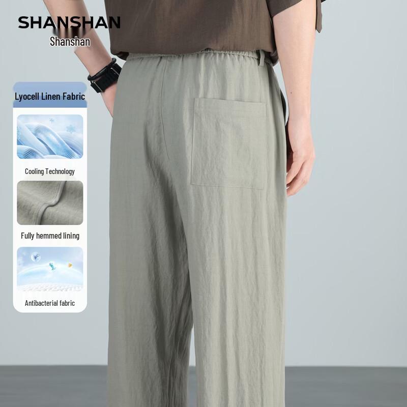 SHANSHAN Men's Tencel Linen Blend Casual Pants