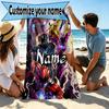 Custom Name Personalized Mighty Morphin Power Rangers Print Beach Towel, for Trip Camping Beach Party Home Decor, Birthday Gift for Family & Friends