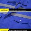 Men's Durable Workwear Set with Reflective Strips - Long Sleeve, Stain-Resistant, Labor Protection, and Professional Uniform for Spring and Autumn.