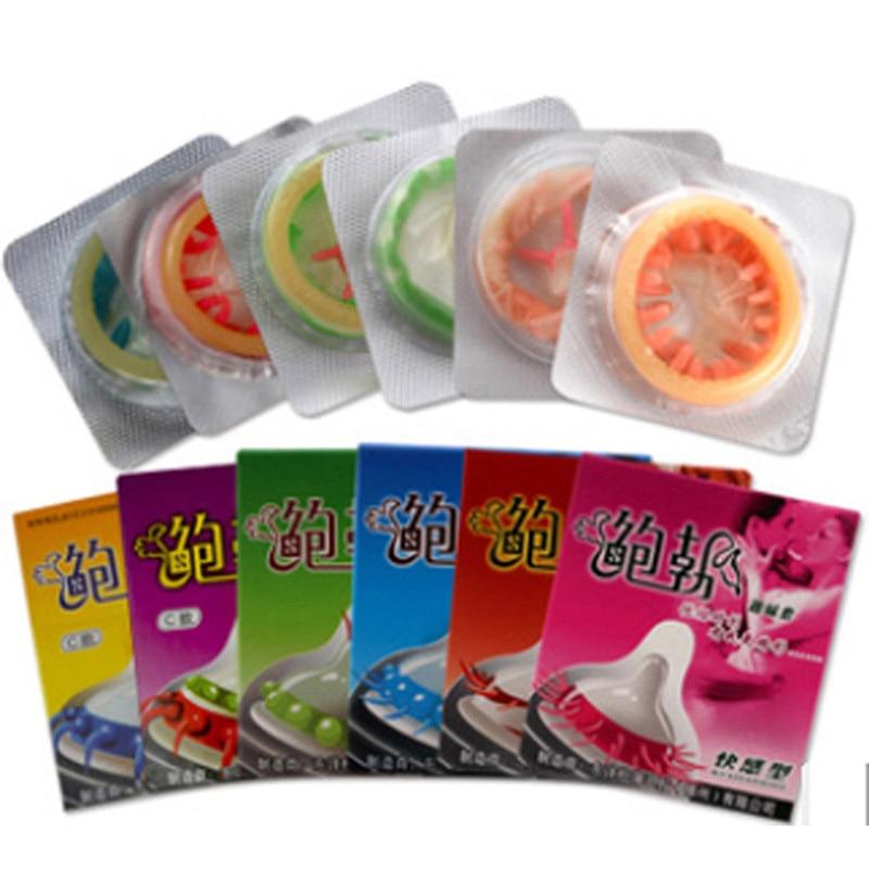 5 Pcs Men Condoms Adult Sex Products Sensation Female G -Spot Vaginal Stimulation Condoms Sophora Viciifolia Spike Penis Sleeve