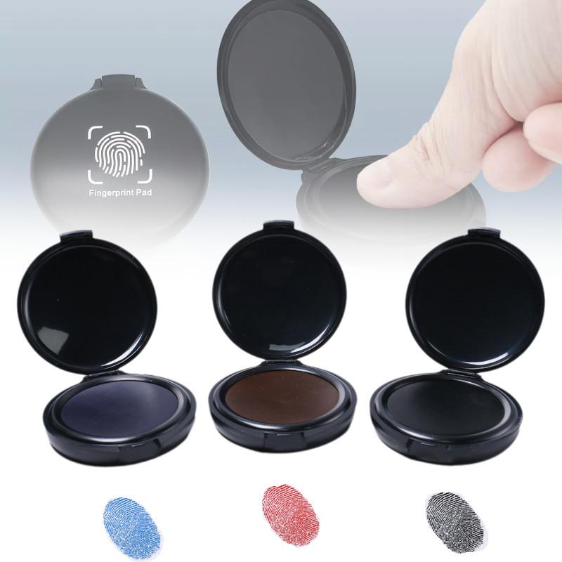 Portable Fingerprint Ink Pad Mini Quick-drying Ink For Clear Imprints In Red Blue And Black