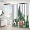 JIT1pcs Nordic Minimalist Cactus Plant Pattern Shower Curtain, High-end Elegant Bathroom Curtain Shower Curtain, Shower Curtain