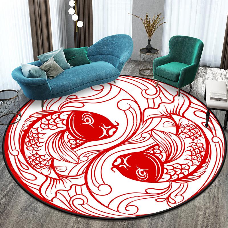 Schéma Tai Chi Bagua Kruhová podložka na koberce Malé koberečky do ložnice Koberec do umývárny Podložka pro domácí mazlíčky