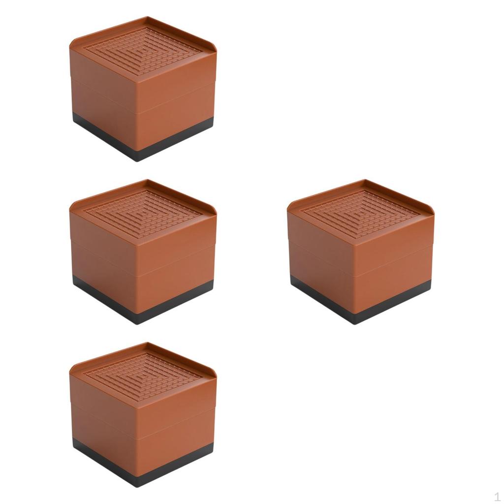 4 Pieces Bed Risers Furniture Leg Extenders Lifters Portable Simple Sturdy Nonslip Raising Blocks