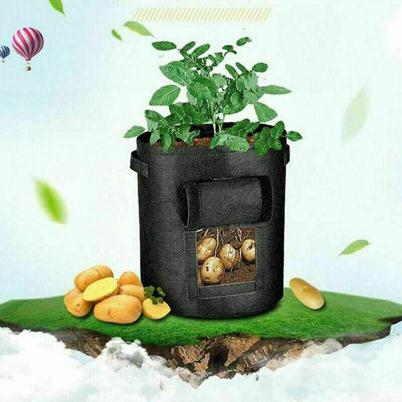 7 Gallons Fabrics Tomatoes Potato Grow Bag with Handles Flowers Vegetables Planter Bags Home Garden Planting Accessories