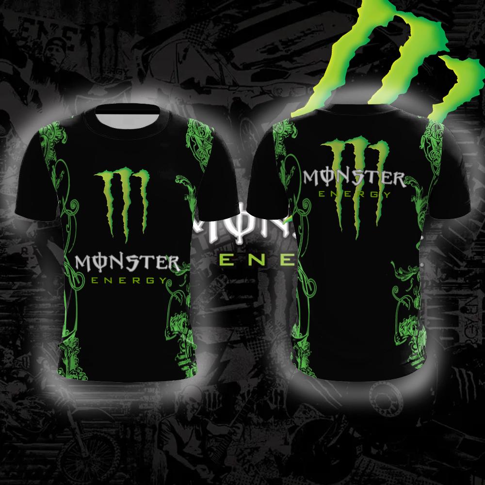 Monster Energy Tengman Pattern Cool Trendy Comfortable Breathable Quick Drying Street Vitality Men's Sports Round Neck T-shirt