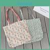 Chic Plaid Floral Patchwork Canvas Shoulder Bag For Women Soft Handle Design