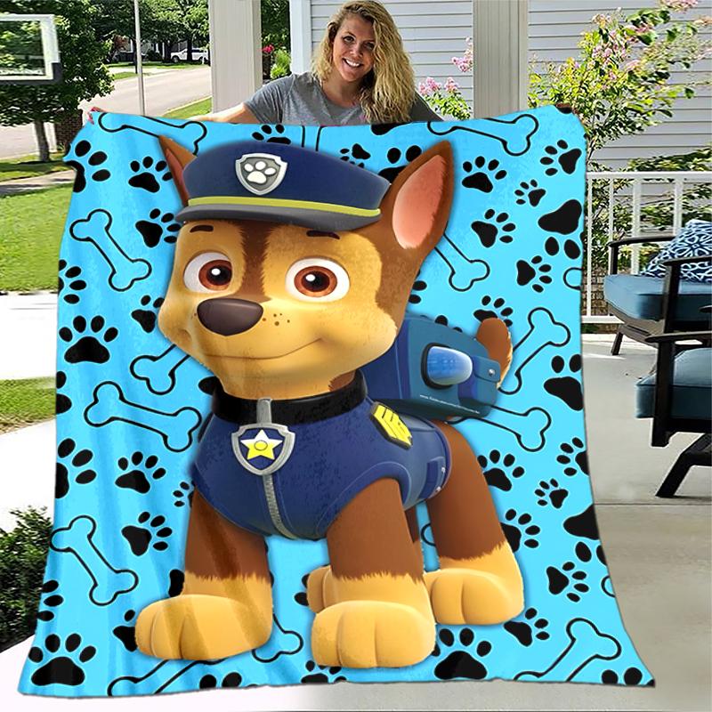 1pc Blanket Paw Patrol characters Print Design, Lightweight Blanket for Sofa, Bed- Soft &Warm, Gift for All Seasons like Christmas, Halloween