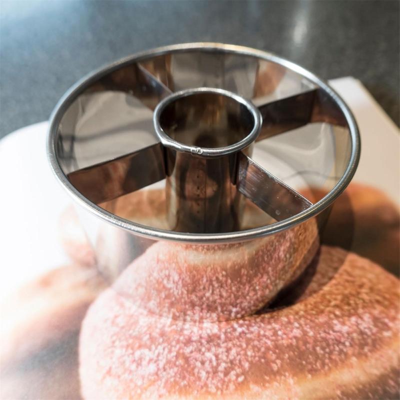 Set of 2 Commercial Stainless Steel Dessert Mold Cutters Baking Accessories Metal Texture Suitable for Baking Cookie