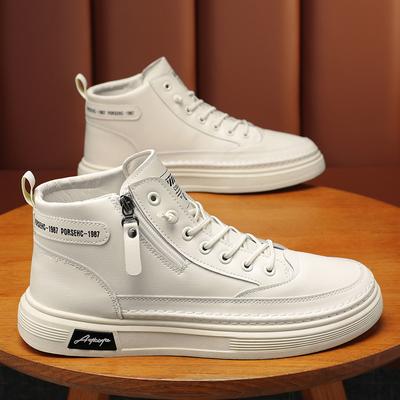 Scarpe autunnali da uomo nuove scarpe alte traspiranti scarpe bianche versatili di tendenza da uomo scarpe da ginnastica casual sportive antiscivolo scarpe alla moda