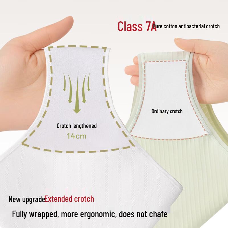 LANGSHA Damen Baumwoll-Slip mit hohem Bund, antibakteriell