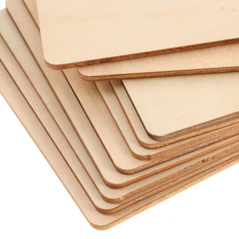 10 Pcs Hand Painted Wood Panel DIY Wooden Plank Slices for Crafts Laser Cutting