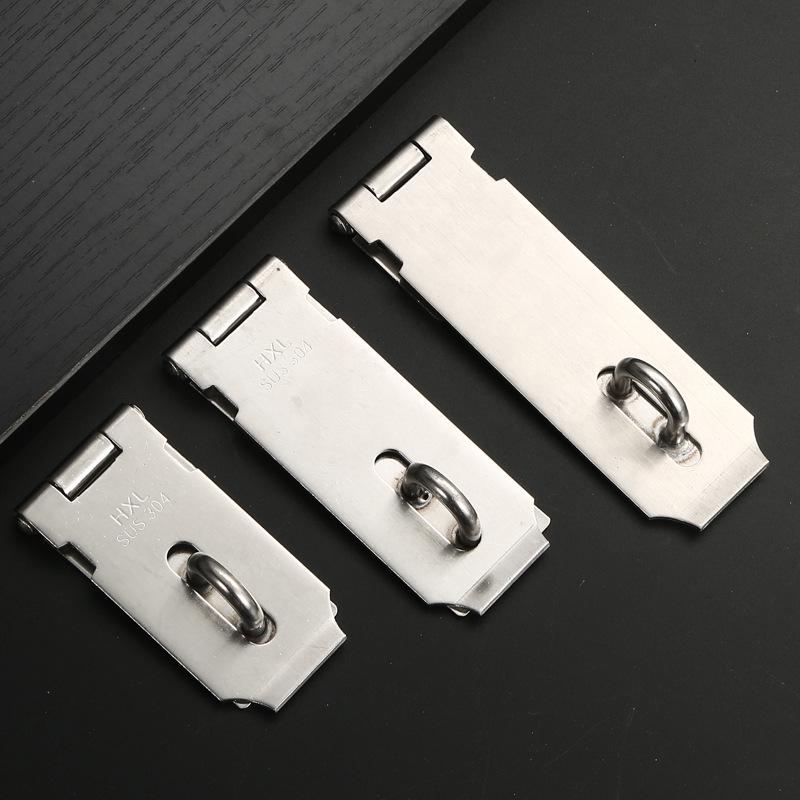 Black 90° Right Angle Stainless Steel Heavy Duty Padlock with Thickened Door Buckle Lock Plate