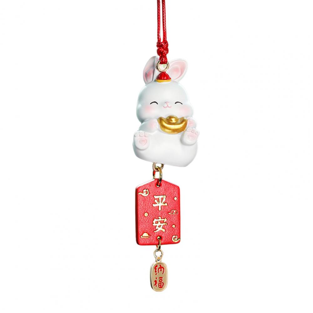 1Pc 2024 Chinese New Year Rabbit Car Hanging Gift Rabbit Decoration For Home Pendant Hanging Housewarming Indoor Ornaments