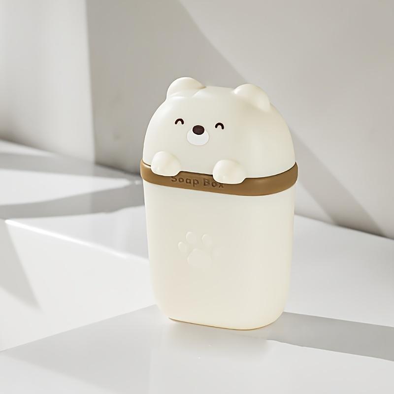 Portasapone portatile a forma di orso dei cartoni animati, scatola di immagazzinaggio sigillata, impermeabile, da viaggio, per la casa, il bagno, il campeggio, la scatola di immagazzinaggio portatile
